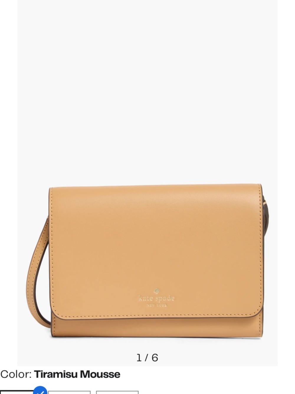 kate spade Tiramisu Mousse Leather Crossbody - Camel Tan